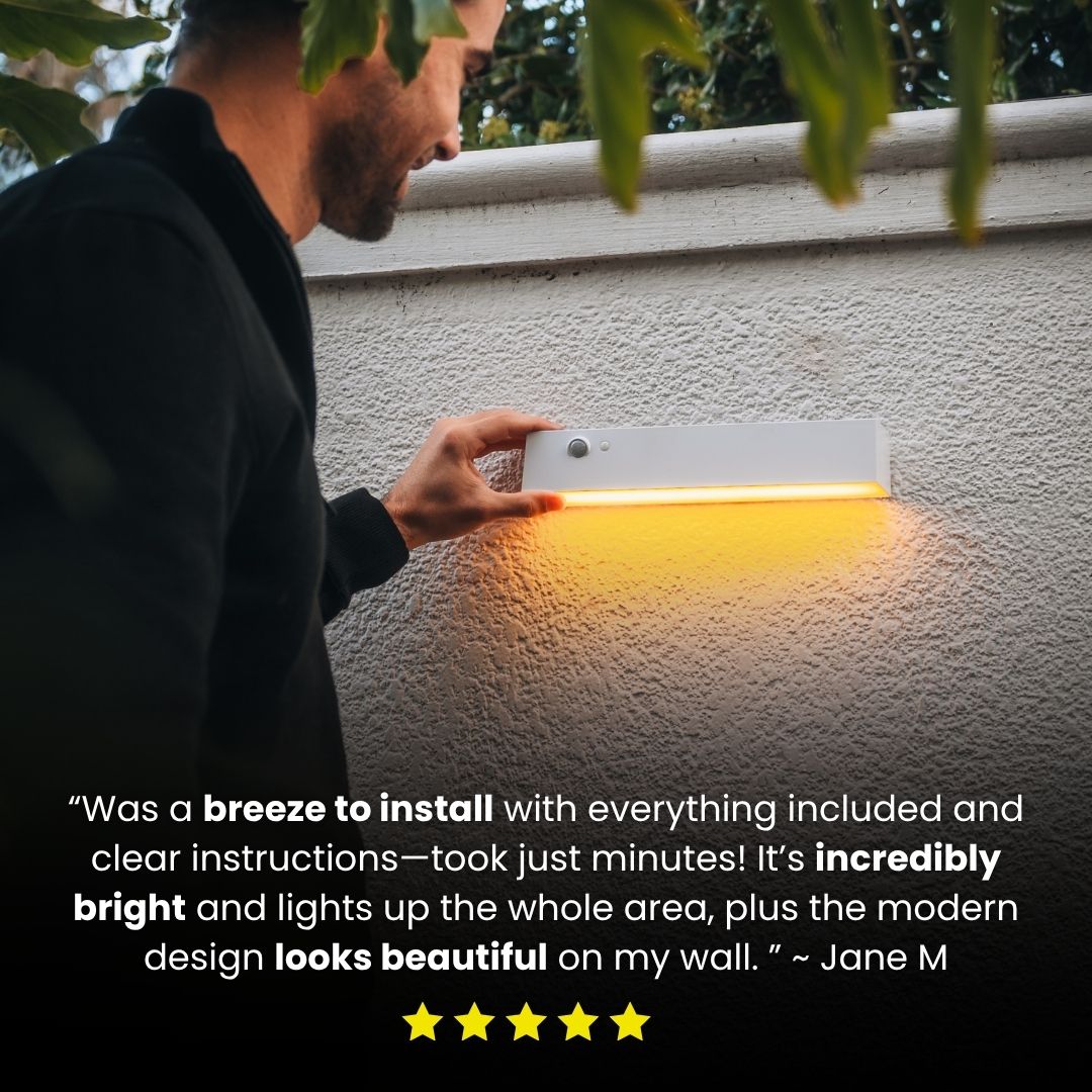 SolaBeam™ Moderne Solar-Wandleuchte mit Bewegungsmelder