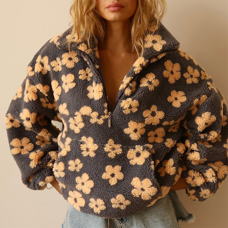 BlütenKuschel™ Weicher Fleece-Pullover für Damen