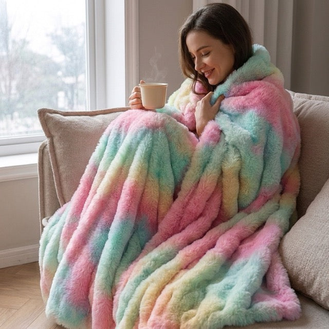 WarmNest™ Decke aus Kunstkaninchenfell