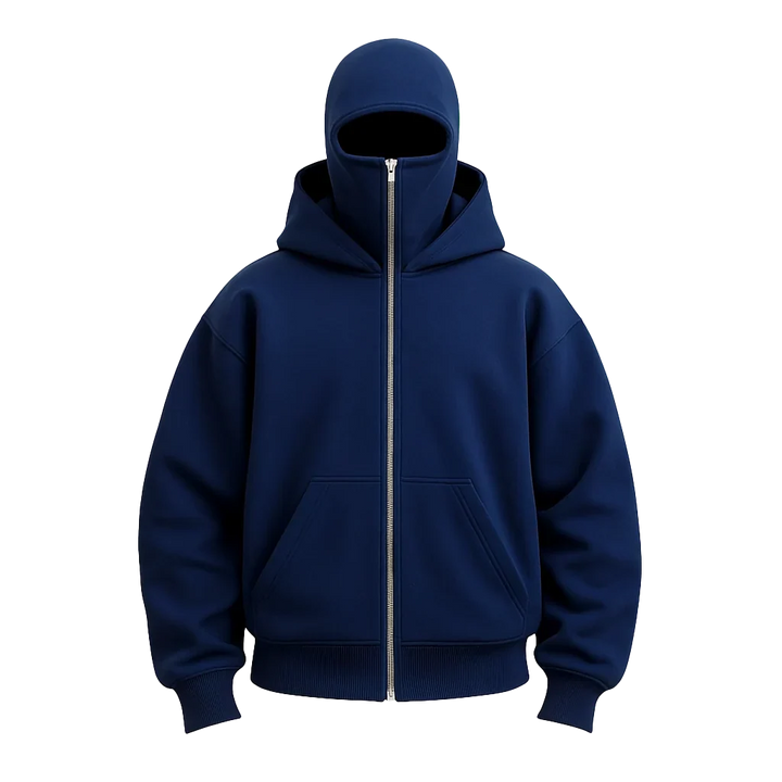 SchattenSchutz™ Unisex-Kapuzenjacke mit Vollgesichts-Reißverschluss