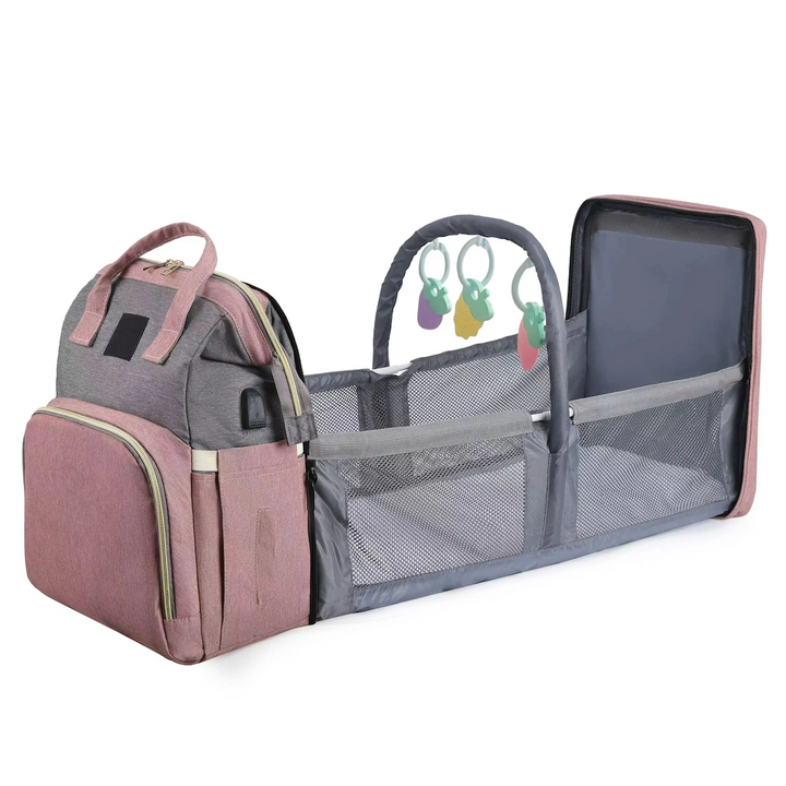 BabyNest™ 3-in-1 Wickelrucksack mit Reisebett