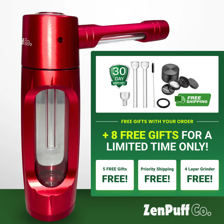 ZenPuff Co.™ Premium-Wasserflasche aus Glas und Aluminium