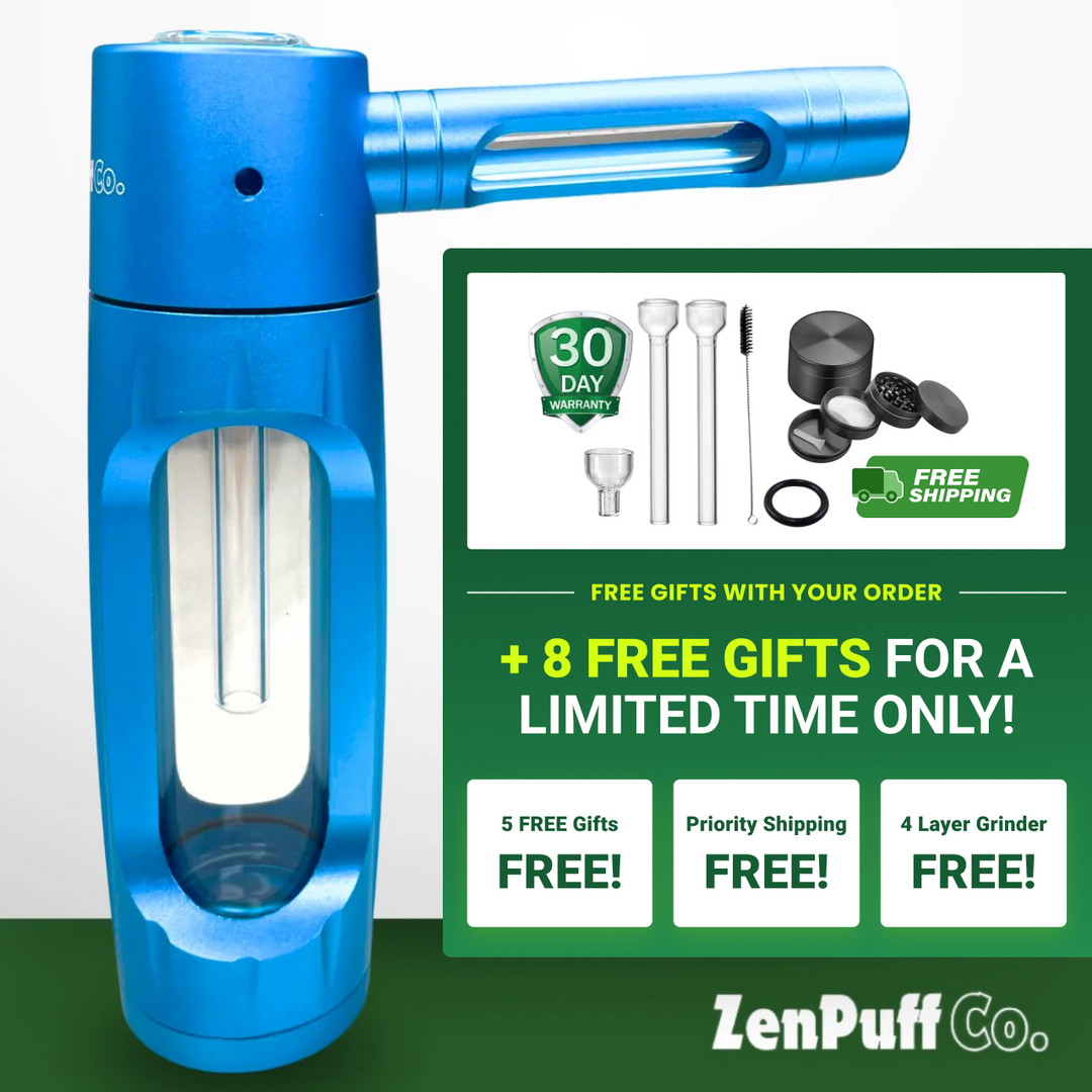 ZenPuff Co.™ Premium-Wasserflasche aus Glas und Aluminium