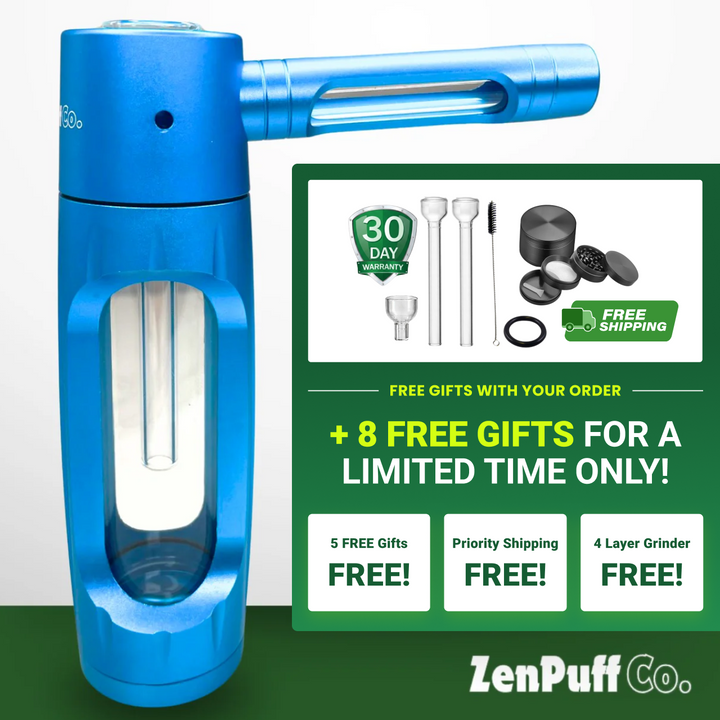 ZenPuff Co.™ Premium-Wasserflasche aus Glas und Aluminium