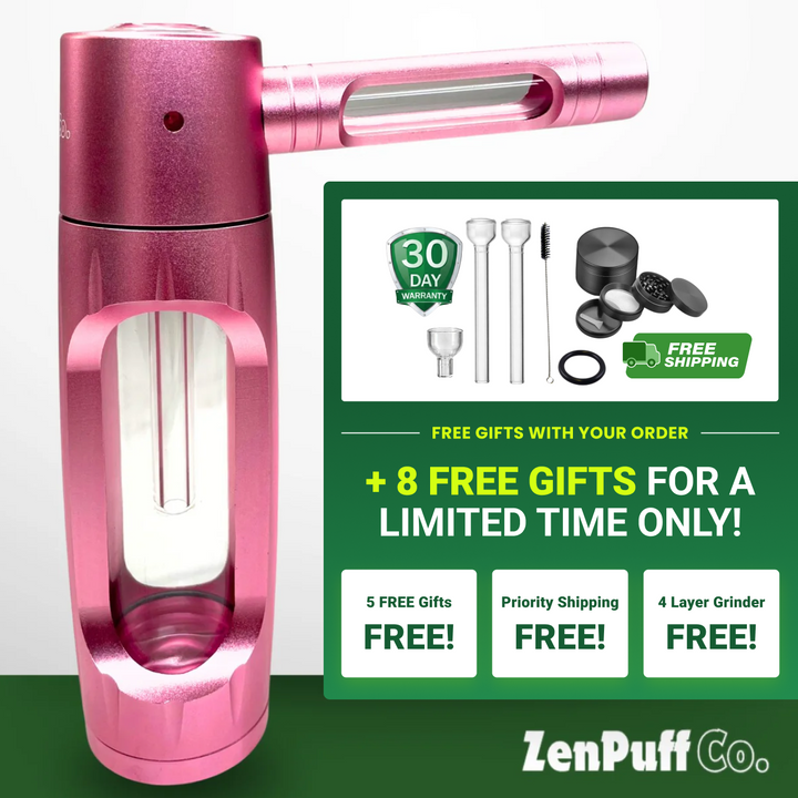 ZenPuff Co.™ Premium-Wasserflasche aus Glas und Aluminium