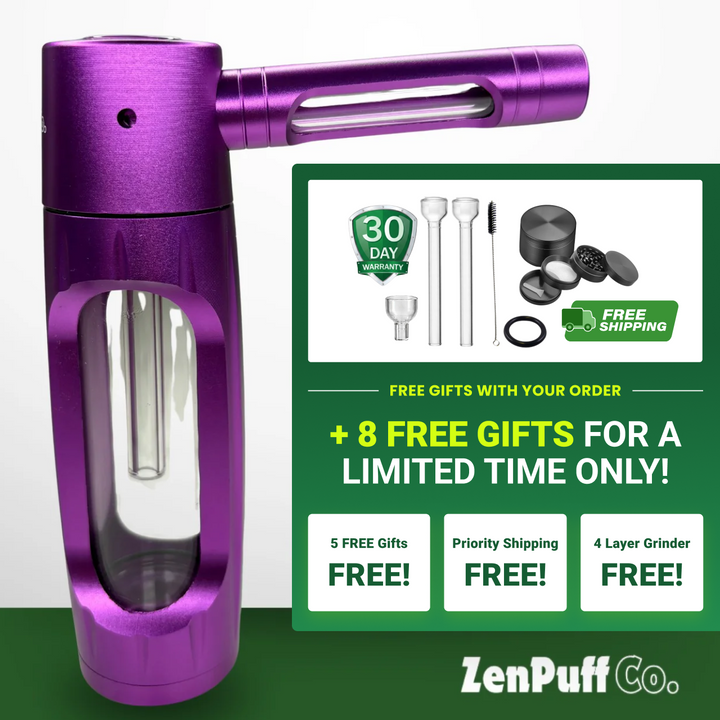 ZenPuff Co.™ Premium-Wasserflasche aus Glas und Aluminium