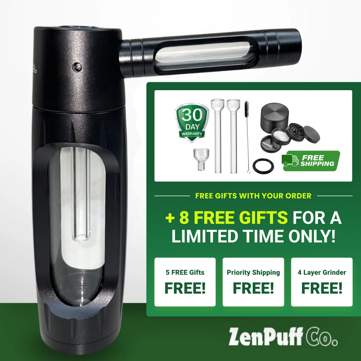 ZenPuff Co.™ Premium-Wasserflasche aus Glas und Aluminium