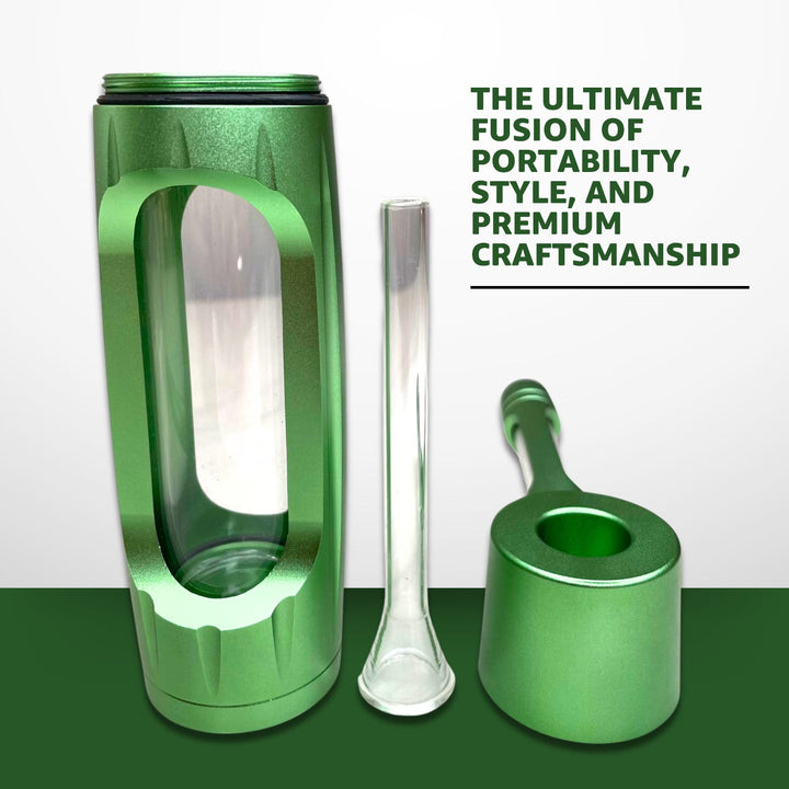 ZenPuff Co.™ Premium-Wasserflasche aus Glas und Aluminium