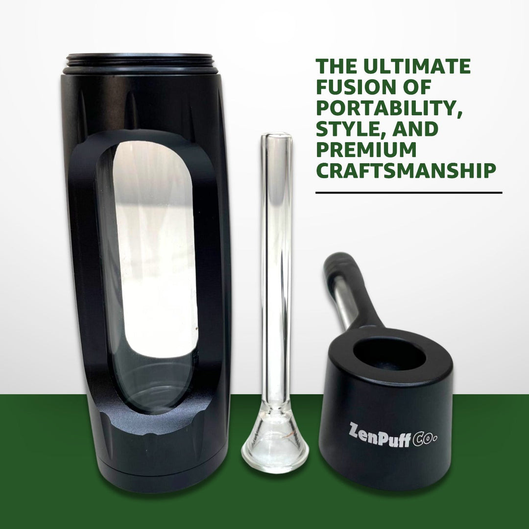 ZenPuff Luxus-Wasserflasche aus Aluminium/Glas