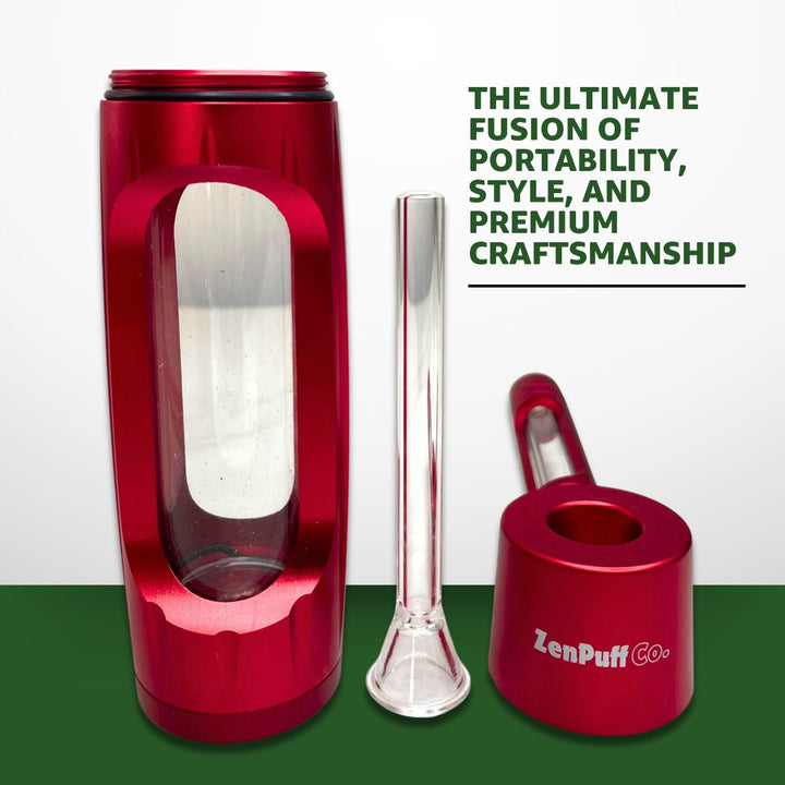ZenPuff Co.™ Premium-Wasserflasche aus Glas und Aluminium