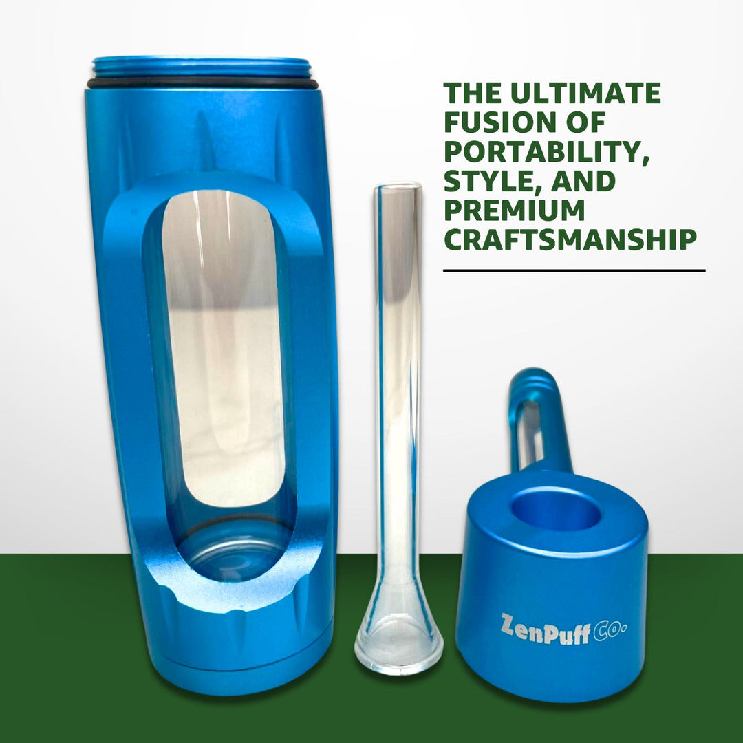 ZenPuff Co.™ Premium-Wasserflasche aus Glas und Aluminium