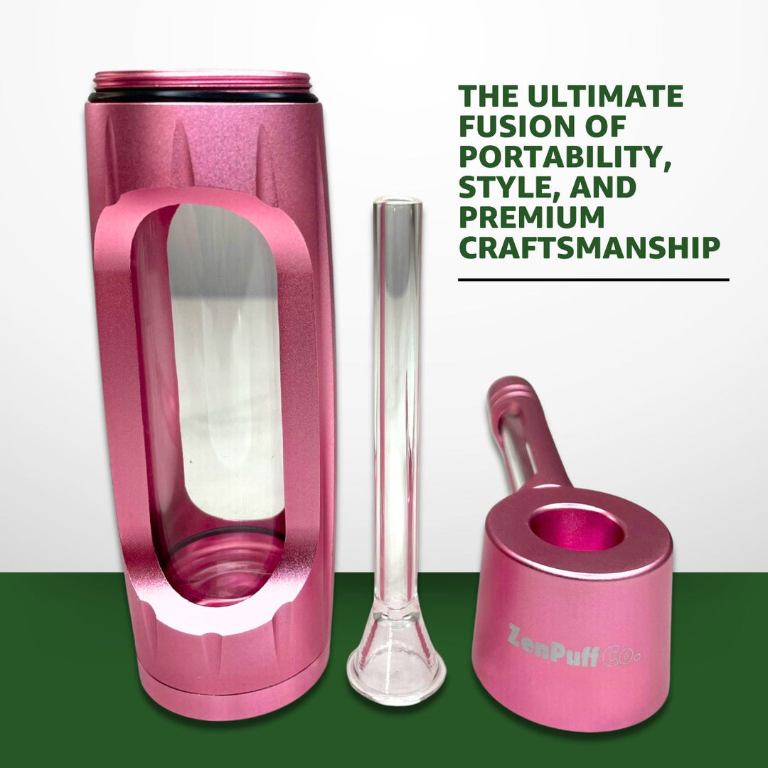 ZenPuff Co.™ Premium-Wasserflasche aus Glas und Aluminium