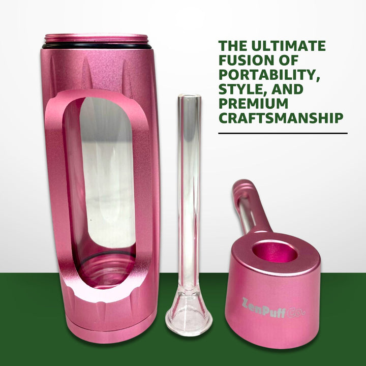 ZenPuff Co.™ Premium-Wasserflasche aus Glas und Aluminium