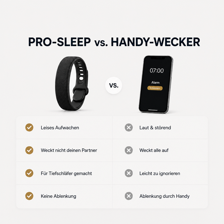 WakeLuxe™ – Lautloser Vibrationswecker für angenehme Morgenroutinen