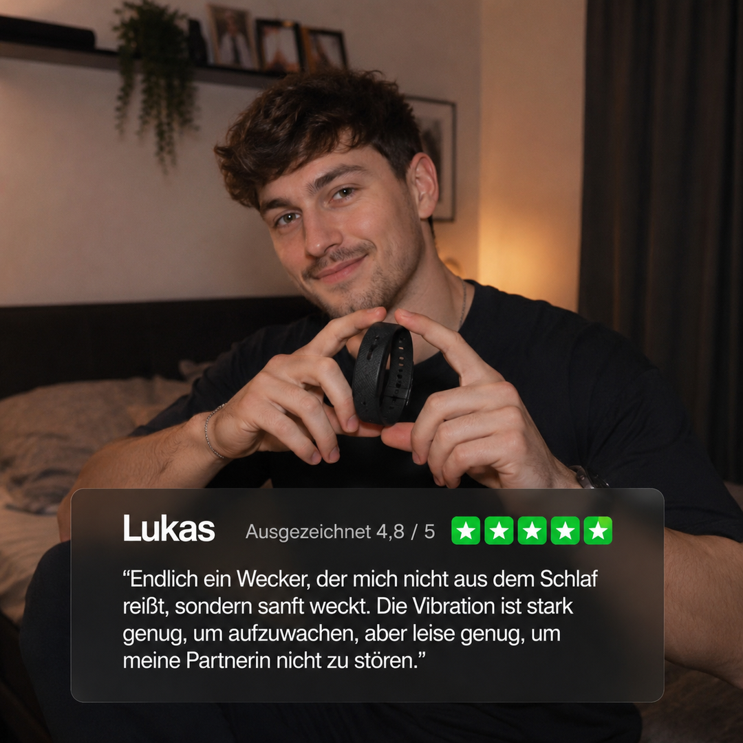 WakeLuxe™ – Lautloser Vibrationswecker für angenehme Morgenroutinen