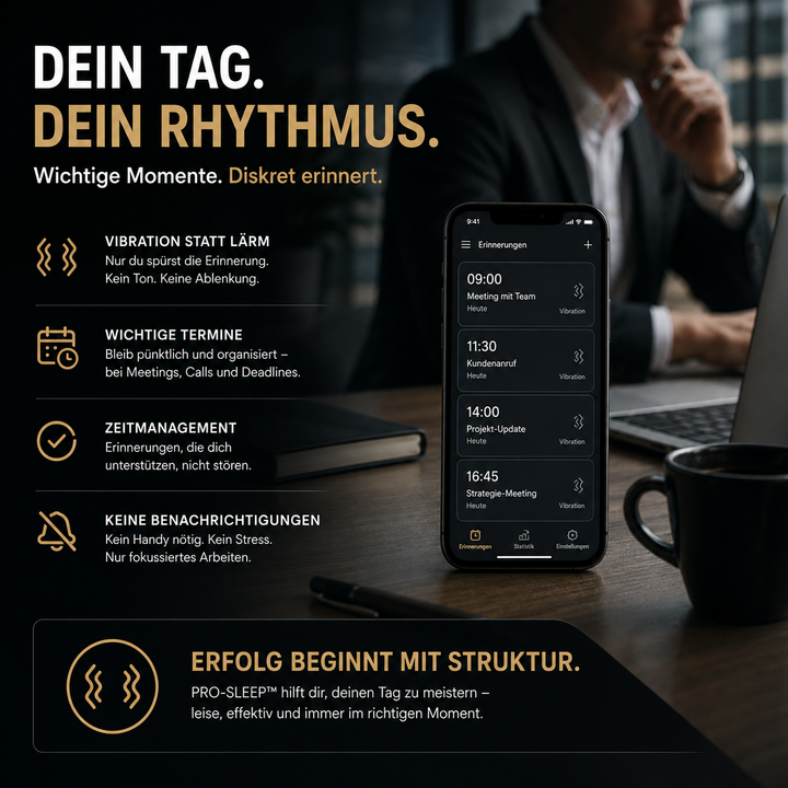 WakeLuxe™ – Lautloser Vibrationswecker für angenehme Morgenroutinen
