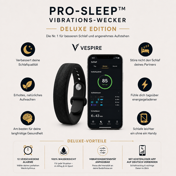 WakeLuxe™ – Lautloser Vibrationswecker für angenehme Morgenroutinen