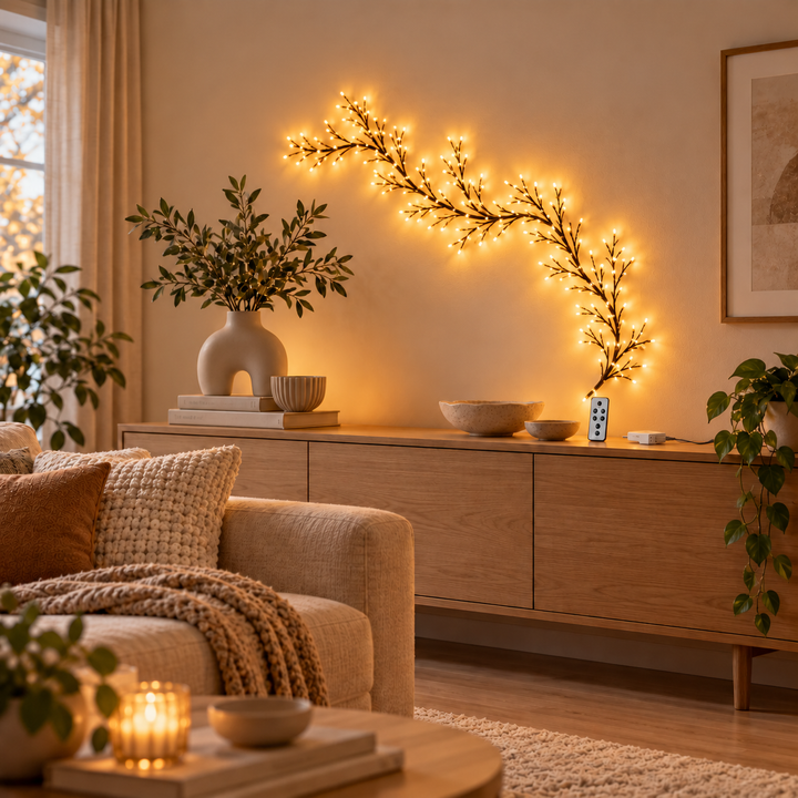 ZweigZauber™ Dekorative LED-Lichterzweige für gemütliche Wohnräume