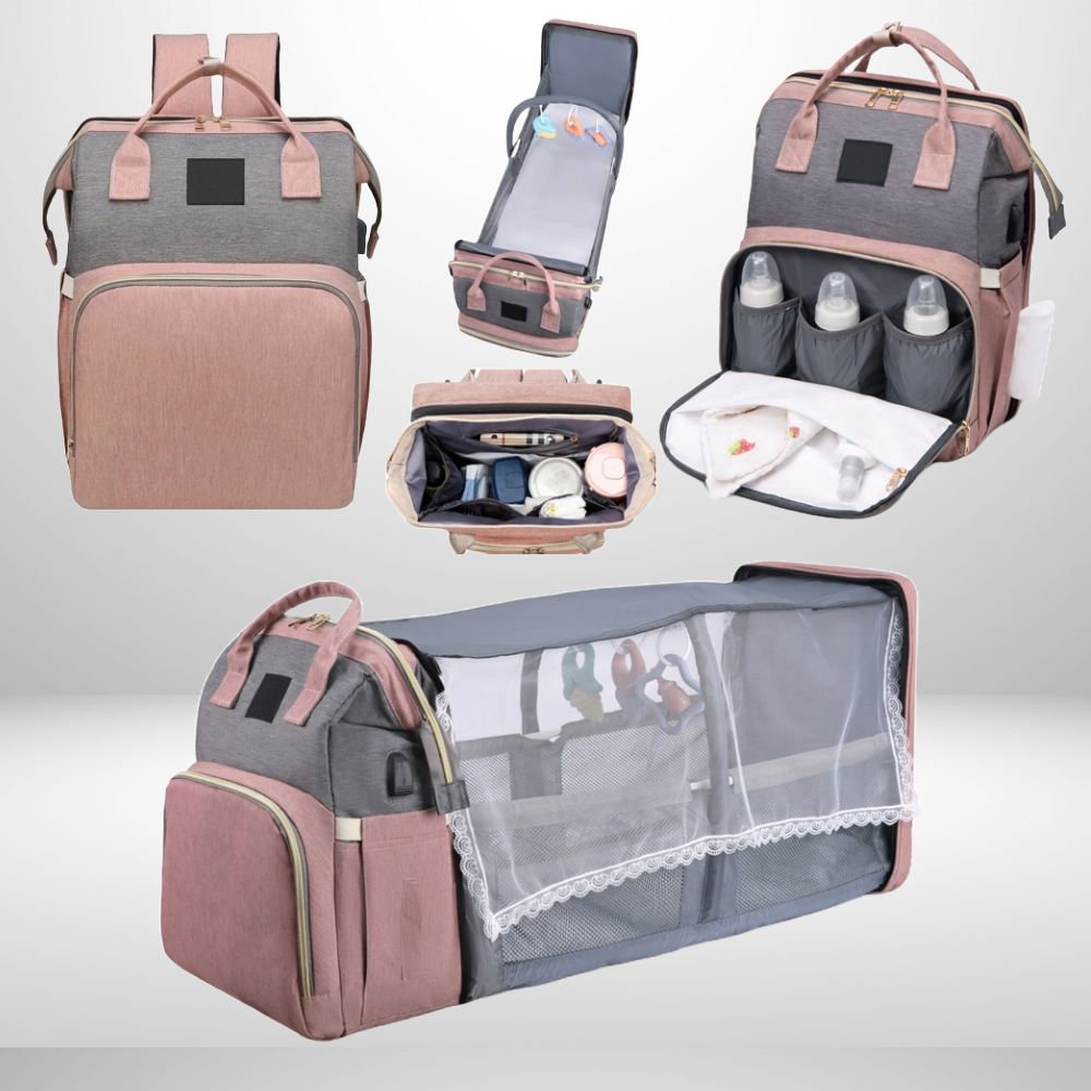 BabyNest™ 3-in-1 Wickelrucksack mit Reisebett