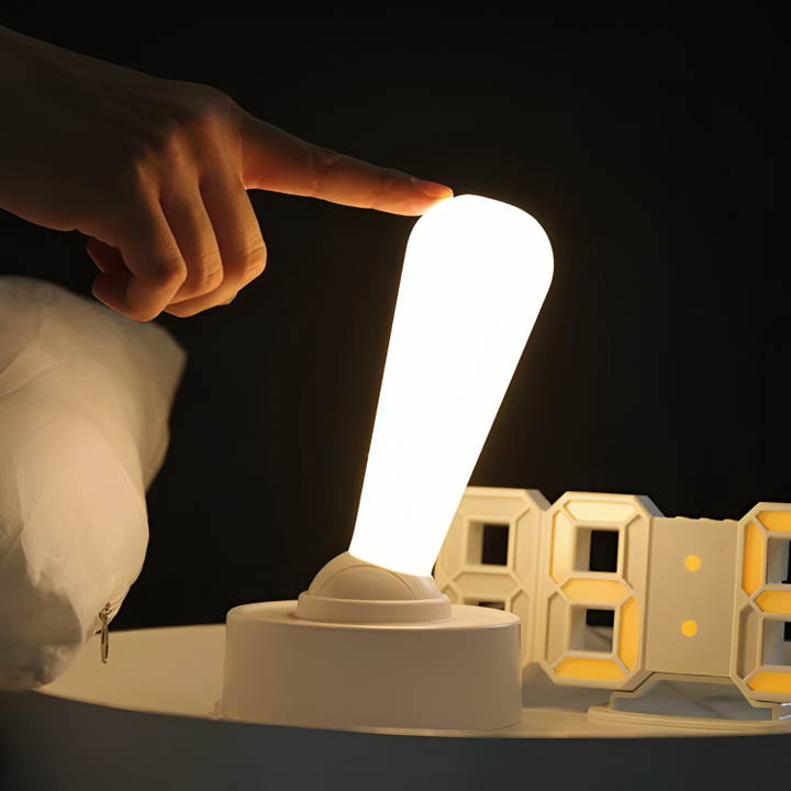 Nachttischlampe & Akku Tischleuchte | LED Dimmbare Stehlampe im modernen Joystick-Design | GlowDo