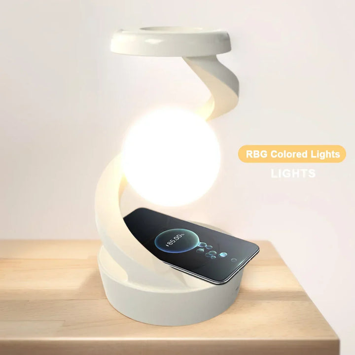 3D Schwebende LED-Lampe mit Wireless Charger – Kreative Mondlicht-Tischlampe
