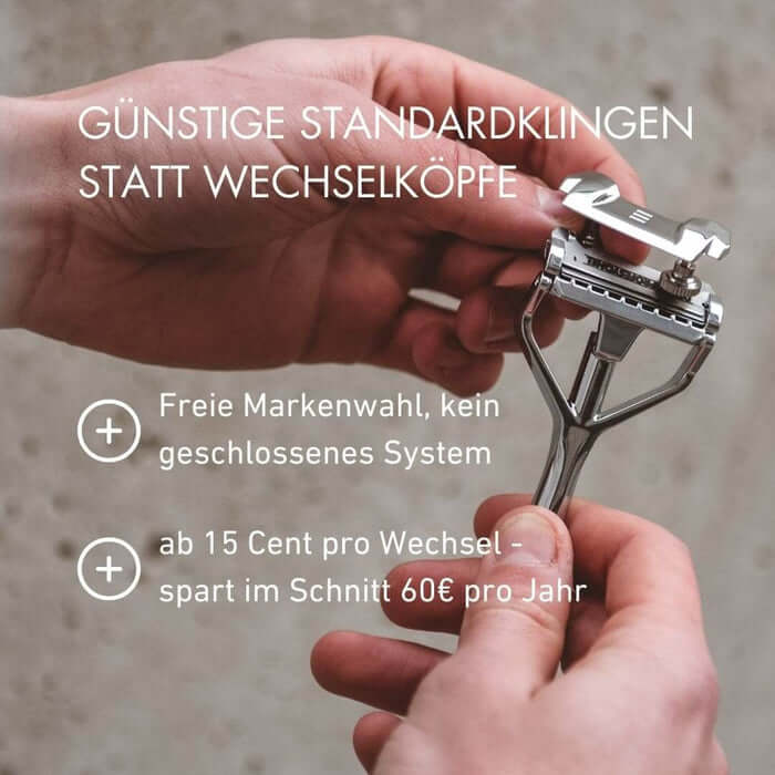 Hochwertiger Metallrasierer gleitet sanft für eine perfekte Rasur