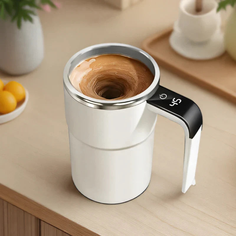 Selbstrührende Tasse mit LCD & USB | Automatischer Becher für Kaffee und mehr | RührMeister