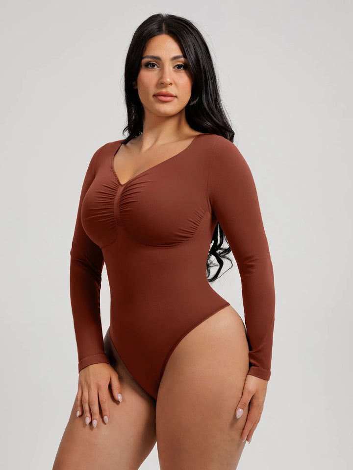Curvevo™ Nahtloser Langarm-Bodysuit