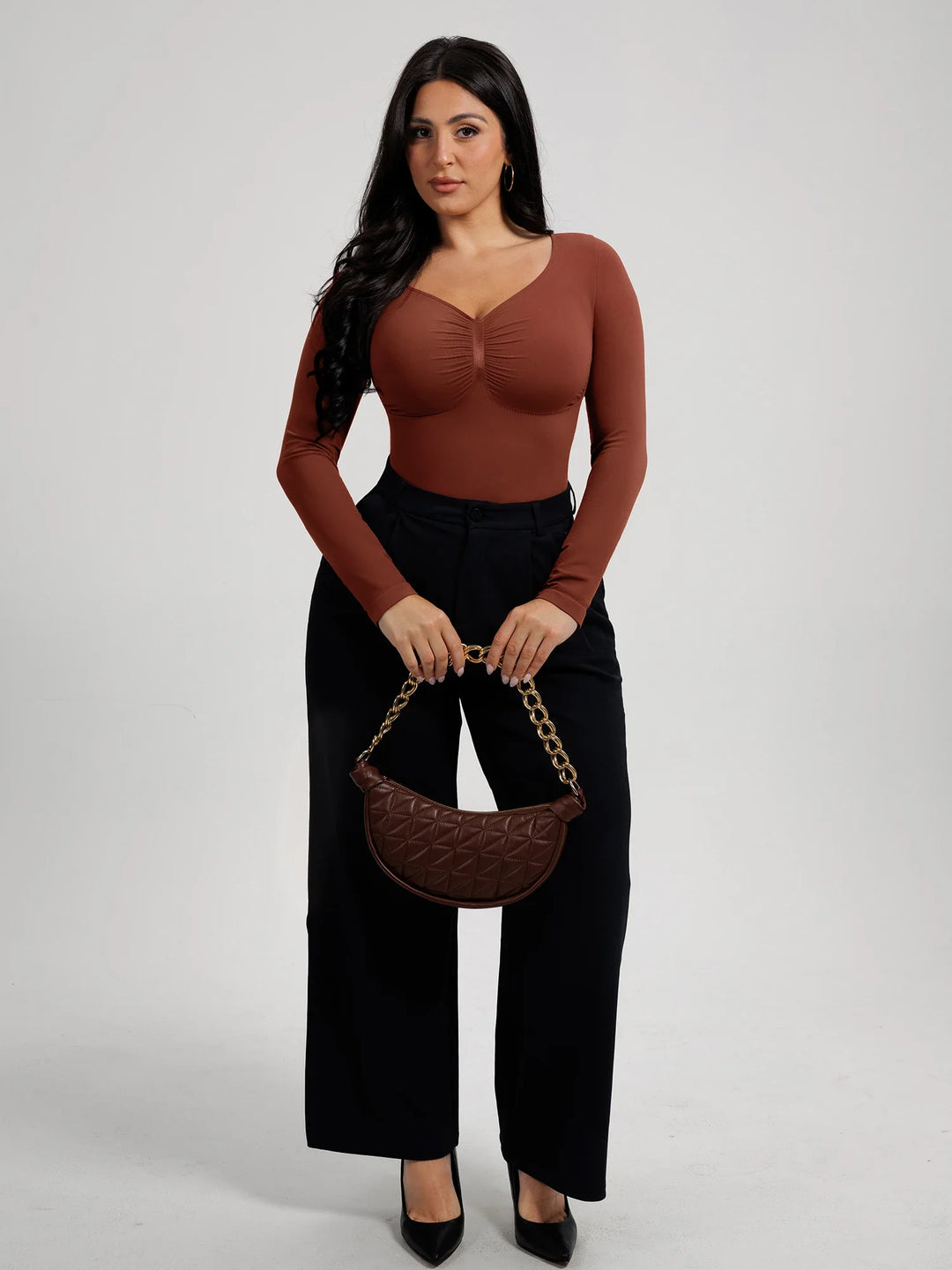 Curvevo™ Nahtloser Langarm-Bodysuit