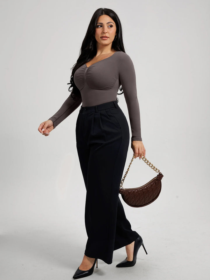 Curvevo™ Nahtloser Langarm-Bodysuit