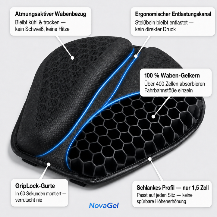 FahrWohl™ Ergonomisches Gel-Sitzkissen