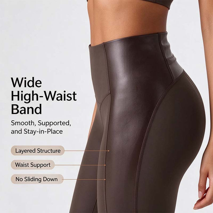 FokusForm™ Formende PU-Leder-Leggings