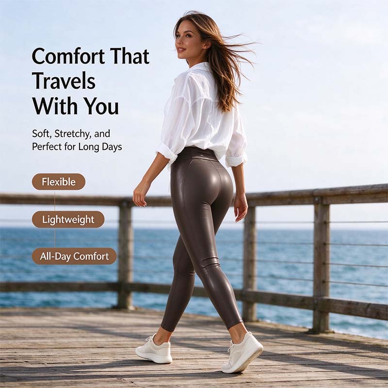 FokusForm™ Formende PU-Leder-Leggings