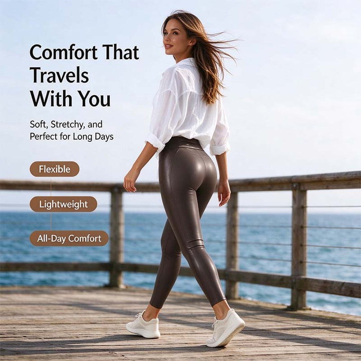 FokusForm™ Formende PU-Leder-Leggings