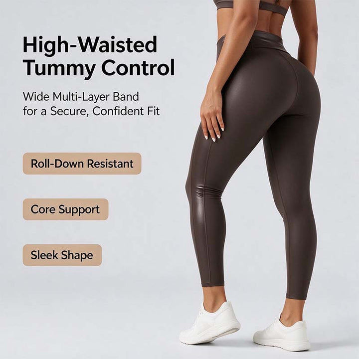 FokusForm™ Formende PU-Leder-Leggings