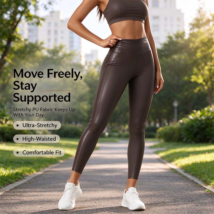 FokusForm™ Formende PU-Leder-Leggings