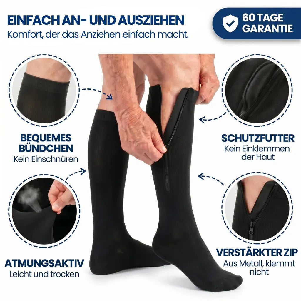 BeinLeicht™ Kompressionsstrümpfe mit Reißverschluss
