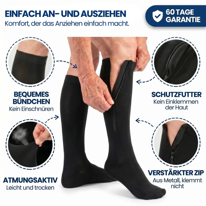 BeinLeicht™ Kompressionsstrümpfe mit Reißverschluss