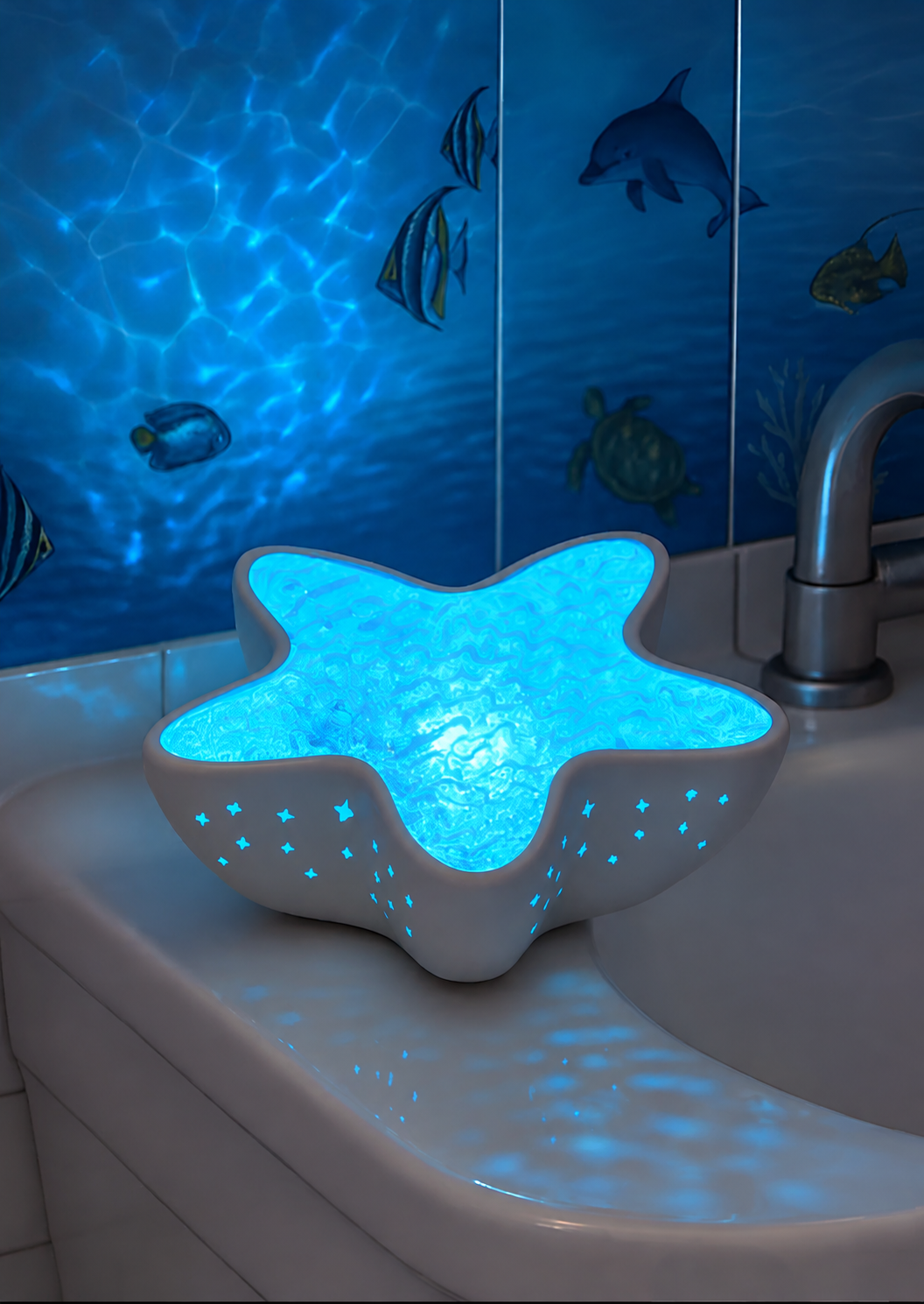 SeesternGlanz™ LED-Stimmungsleuchte mit farbwechselnden Meereslichteffekten
