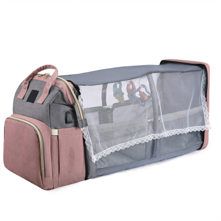 BabyNest™ 3-in-1 Wickelrucksack mit Reisebett