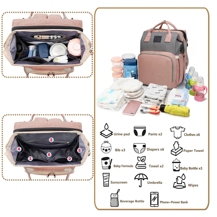 BabyNest™ 3-in-1 Wickelrucksack mit Reisebett