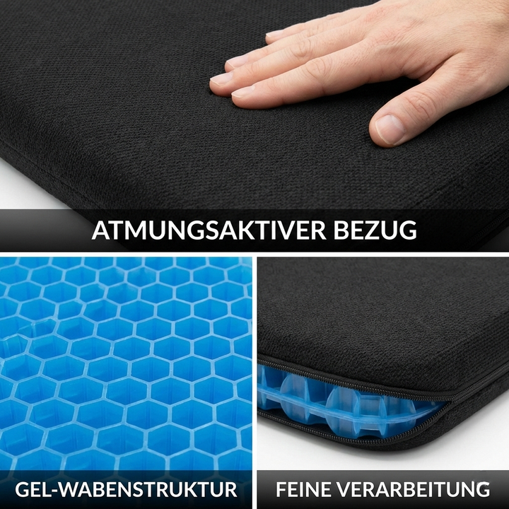 Ortopra™ | Ergonomisches Gel-Sitzkissen für maximalen Komfort beim Sitzen
