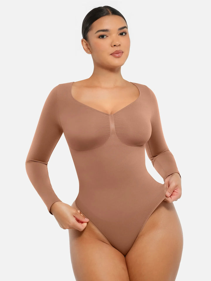 Curvevo™ Nahtloser Langarm-Bodysuit