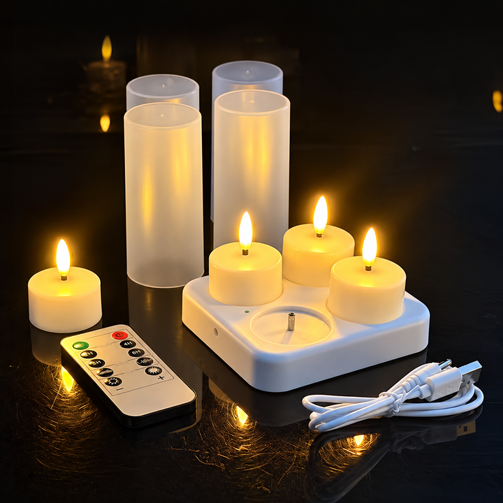 KerzenZauber™ Wiederaufladbare LED-Teelichter mit Fernbedienung