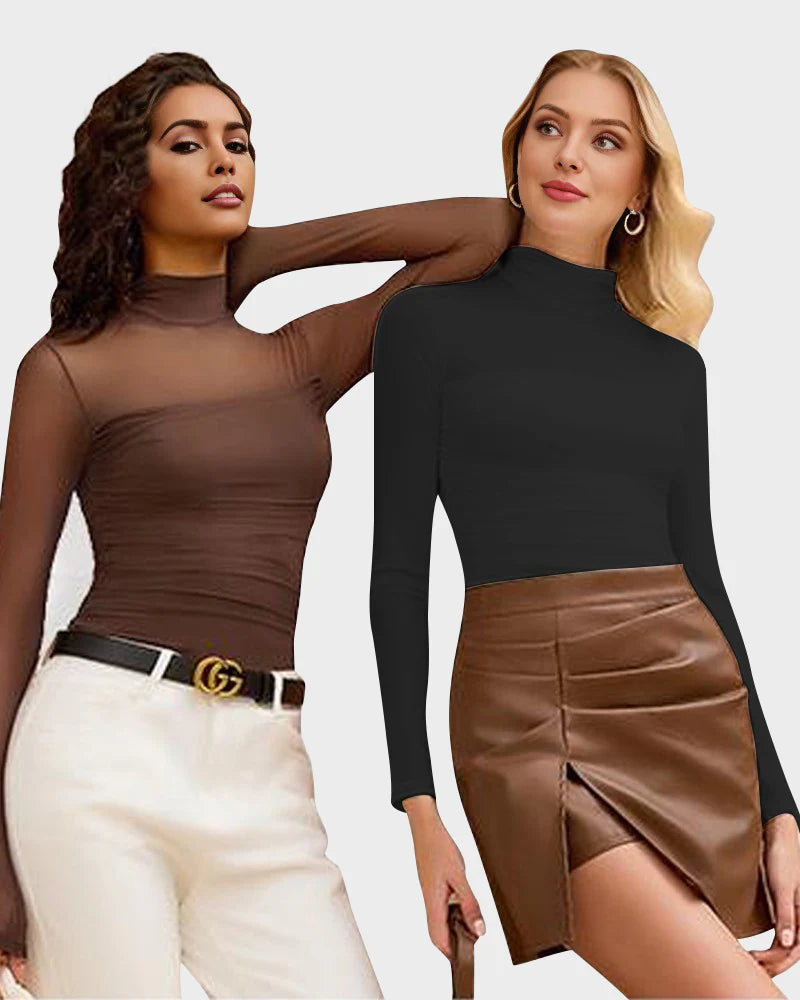 LayerMesh™ Nahtloser Mesh-Bodysuit mit Stehkragen