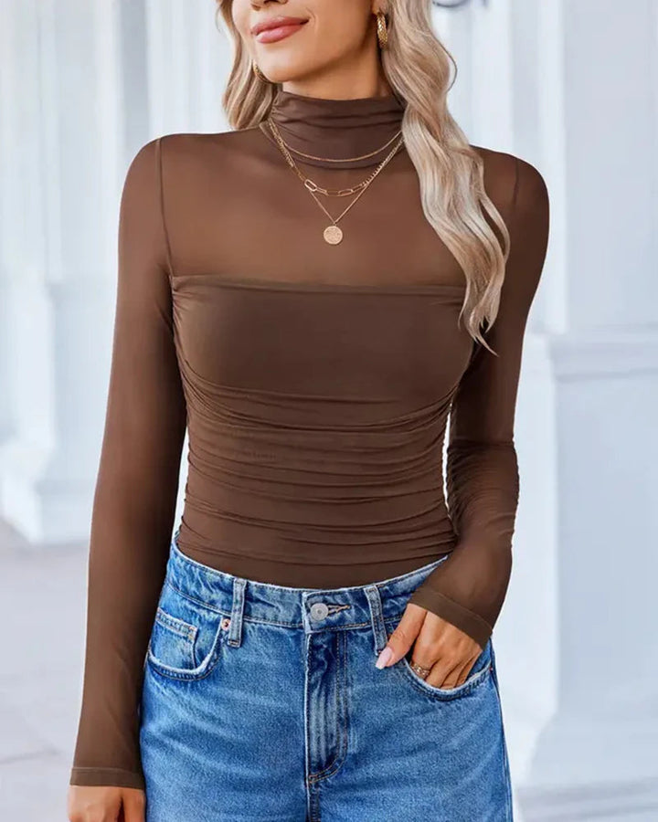 LayerMesh™ Nahtloser Mesh-Bodysuit mit Stehkragen