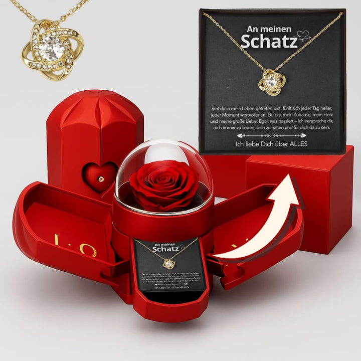 RosenLiebe™ Ewige Rose mit Halskette & Liebeskarte
