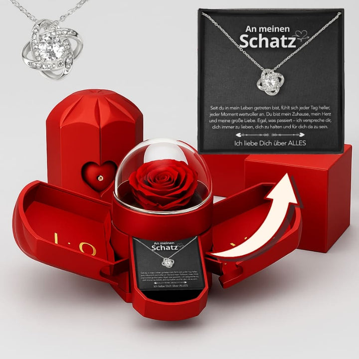 RosenLiebe™ Ewige Rose mit Halskette & Liebeskarte