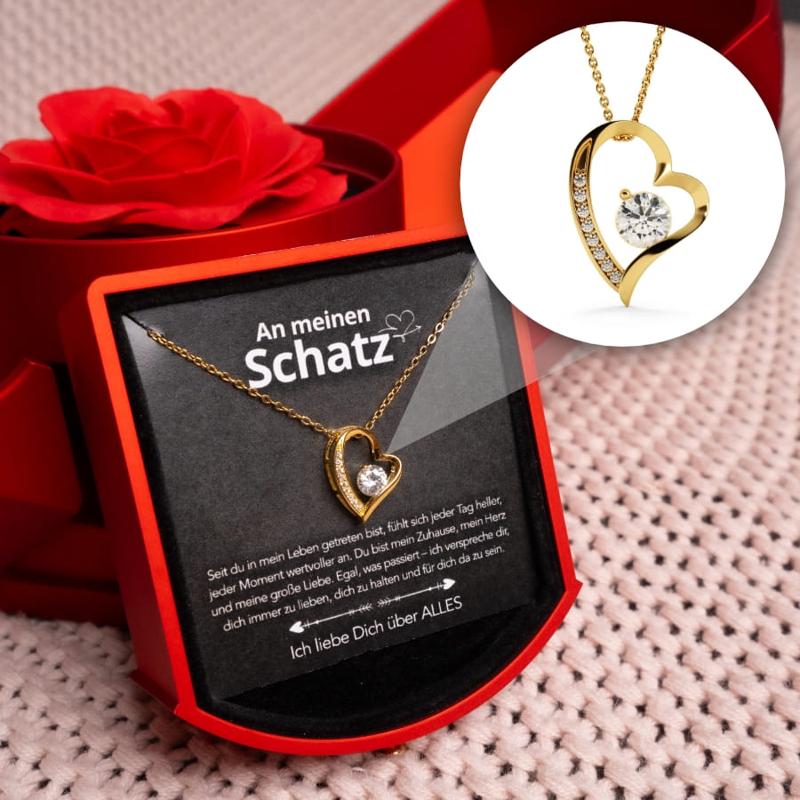 RosenLiebe™ Ewige Rose mit Halskette & Liebeskarte
