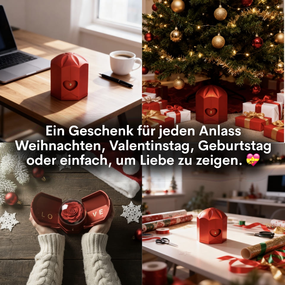 RosenLiebe™ Ewige Rose mit Halskette & Liebeskarte